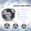 Barocity Black & Silver Size 4 Soccer Ball - Premium Kids Soccer Ball with Reflective Iridescent Rainbow Hex Pattern, Outdoor & Indoor Soccer Training Ball, Soccer Practice Ball for Boys and Girls view 2