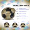 Barocity Black and Gold Size 4 Soccer Ball - Premium Outdoor and Indoor with Reflective Iridescent Rainbow Hex Pattern, Cool Boys and Girls for Playtime, Practice and Training view 2