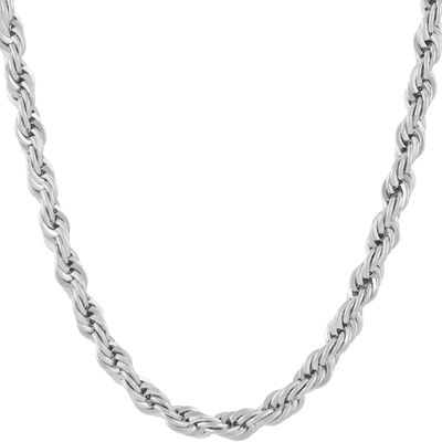 LIFETIME JEWELRY 6mm Rope Chain Necklace for Women and Men 24k Real Gold Plated (20 inches, 5 - Stainless Steel)