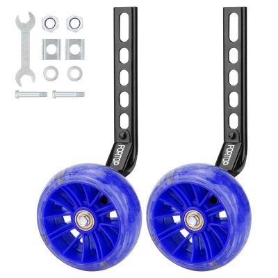 FORTOP Bike Training Wheels, Pair of Heavy Duty Rear with Stabilizers Mounted Kit for Kids Boy Girls Bikes of Single Speed Bicycle with 12 14 16 18 20 Inch - Dark Blue