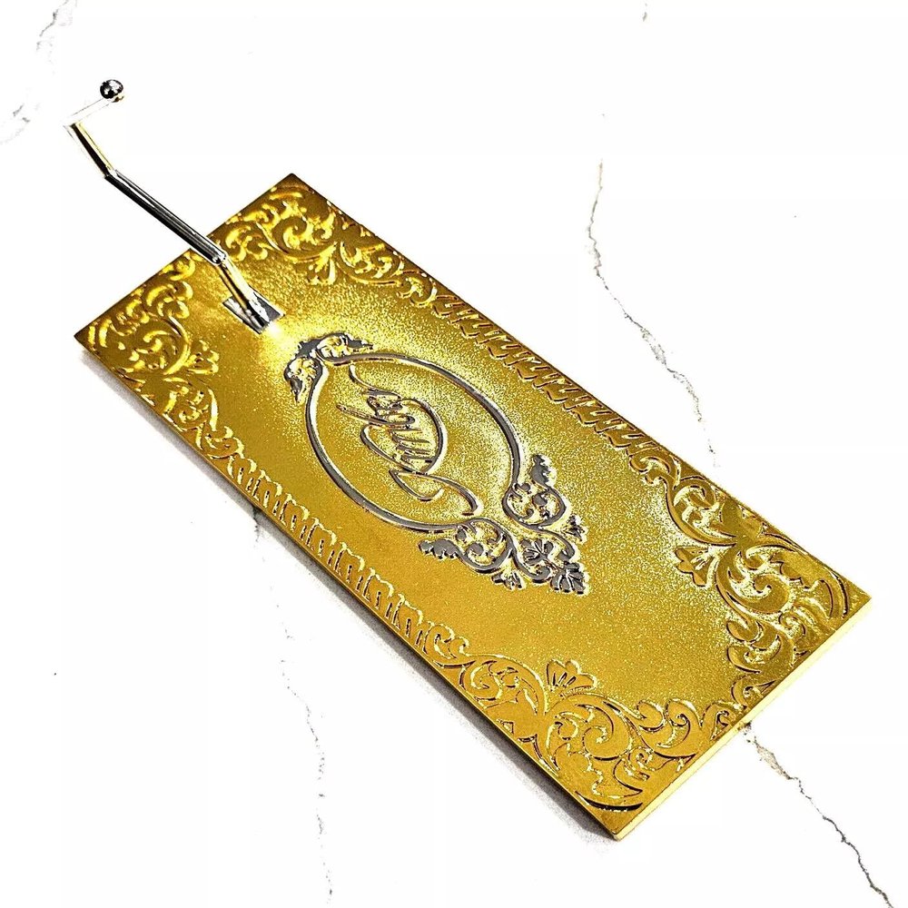 Grips America Luxury Display Gun Stand Rampant colt 1911 Metal Stand Gold Nickel Plated