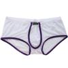 renvena Mens See Through Mesh Sports Bulge Pouch Boxer Briefs Shorts Athletic Swim Trunks Gym Clubwear White Large view 1
