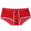 renvena Mens See Through Mesh Sports Bulge Pouch Boxer Briefs Shorts Athletic Swim Trunks Gym Clubwear Red Medium view 1