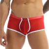 renvena Mens See Through Mesh Sports Bulge Pouch Boxer Briefs Shorts Athletic Swim Trunks Gym Clubwear Red Medium view 4