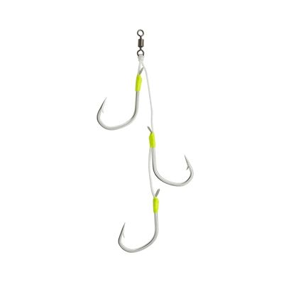 Fishing Hooks Slow Jig Hooks Triple Assist Fishing Hook Set High Carbon Steel Fish Fishhook Saltwater Lure Accessories for Bass Trout Saltwater Freshwater Fishing Tackle (Color : 1-0, Size : 2 pcs)