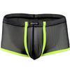 renvena Mens See Through Mesh Sports Bulge Pouch Boxer Briefs Shorts Athletic Swim Trunks Gym Clubwear Black Large view 2