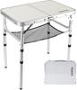 Small Folding Table 2 Foot, Portable Camping Table with Mesh Holders,Lightweight Aluminum Adjustable Height, with Carry Handle for Camping Picnic Indoor Outdoor, White 24 x 16 inch (3 Heights view 1