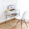 Small Folding Table 2 Foot, Portable Camping Table with Mesh Holders,Lightweight Aluminum Adjustable Height, with Carry Handle for Camping Picnic Indoor Outdoor, White 24 x 16 inch (3 Heights view 2