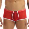 renvena Mens See Through Mesh Sports Bulge Pouch Boxer Briefs Shorts Athletic Swim Trunks Gym Clubwear Red Large view 2