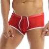 renvena Mens See Through Mesh Sports Bulge Pouch Boxer Briefs Shorts Athletic Swim Trunks Gym Clubwear Red Large view 3