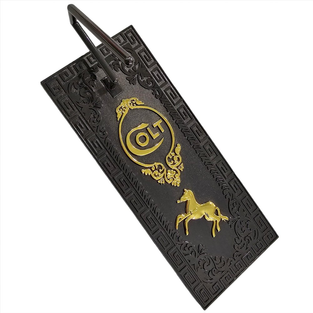 Grips America Luxury Display Gun Stand Rampant colt 1911 Metal stand Black Gold Plated