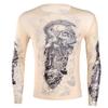 Nikiikoo Men's Sports Long Sleeve Elastic Cycling Fitness T-Shirt Fake Tattoo Tribal Inspired Print Tops Nude One Size view 1
