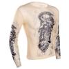 Nikiikoo Men's Sports Long Sleeve Elastic Cycling Fitness T-Shirt Fake Tattoo Tribal Inspired Print Tops Nude One Size view 2