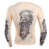 Nikiikoo Men's Sports Long Sleeve Elastic Cycling Fitness T-Shirt Fake Tattoo Tribal Inspired Print Tops Nude One Size view 3