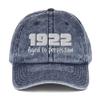 1922 Aged to Perfection 100th Birthday Giftable Hat for 100 Year Old Vintage Cotton Twill Cap Navy view 1