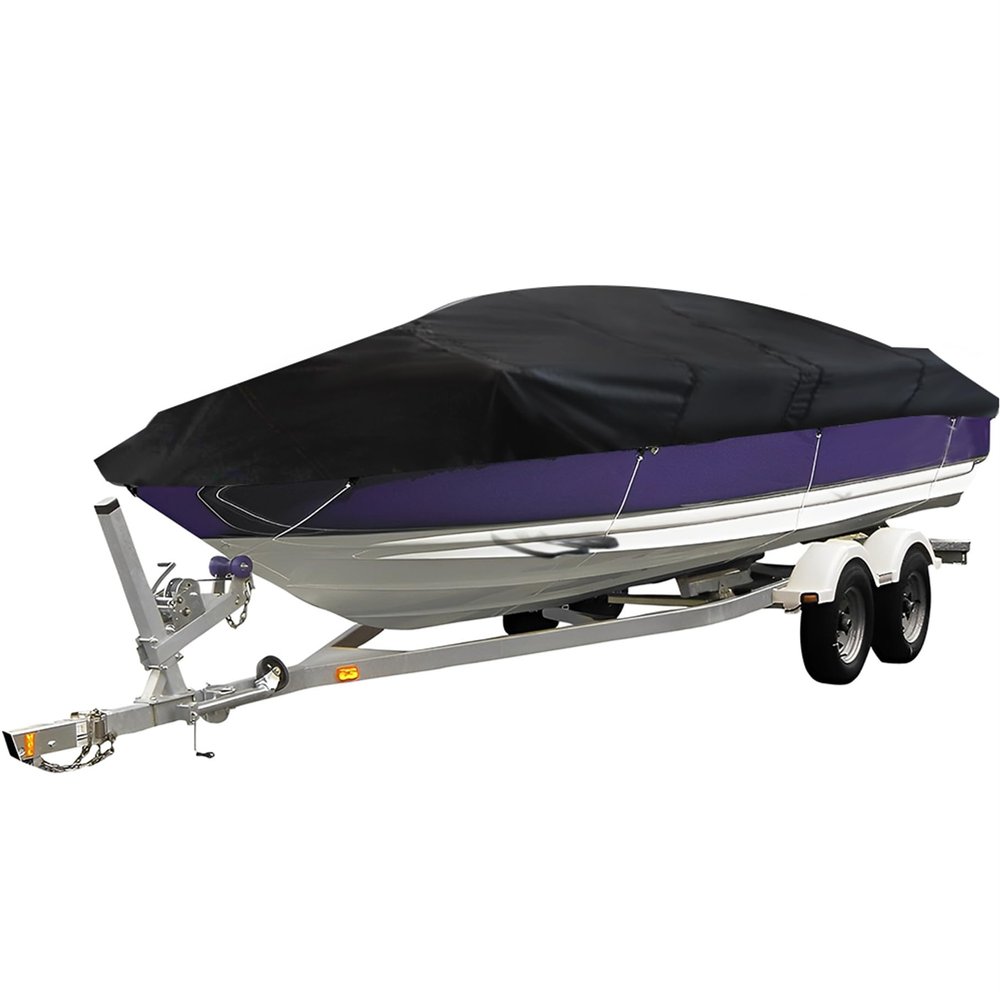 16ft Heavy Duty Trailerable Jon Boat Cover 600D Marine Grade Polyester Boat Cover Fits Jon Boats