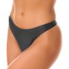 Lejafay Women's High Cut Bikini Panties Stretch Nylon Underwear Half Back Coverage Panties Beachwear Black X-Large view 3