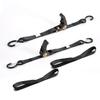 Boat Trailer Transom Ratchet Tie Down Straps Short with Latching Hooks and Soft Loop 2400 LBS, Safety Nylon Straps with Ratchet Buckle to Secure Transport Boat, Pontoon, Jet Ski, PWC, Kayak Motorcycle view 1