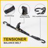 Boat Trailer Transom Ratchet Tie Down Straps Short with Latching Hooks and Soft Loop 2400 LBS, Safety Nylon Straps with Ratchet Buckle to Secure Transport Boat, Pontoon, Jet Ski, PWC, Kayak Motorcycle view 2