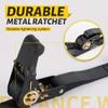 Boat Trailer Transom Ratchet Tie Down Straps Short with Latching Hooks and Soft Loop 2400 LBS, Safety Nylon Straps with Ratchet Buckle to Secure Transport Boat, Pontoon, Jet Ski, PWC, Kayak Motorcycle view 3