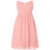 Duoremi Kids Girls Elegant Beaded Party Dress Ruched V Neck Evening Gown Chiffon Bridesmaid Dresses Pink 12 Years view 2