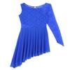 Jhaoyu Lyrical Women Asymmetrical Ballroom Latin Ballet Dance Leotard Dress Modern Contemporary Dancewear Royal_Blue Medium view 4