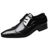 HINDOLA Men's Business Shoes Classic Black Patent Fashion Wedding Suit Shoes Leather Modern Formal Oxfords Lace Up Shoes for Men view 1