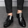 HINDOLA Men's Business Shoes Classic Black Patent Fashion Wedding Suit Shoes Leather Modern Formal Oxfords Lace Up Shoes for Men view 2