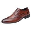 HINDOLA Men's Business Shoes Classic Black Patent Fashion Wedding Suit Shoes Leather Modern Formal Oxfords Lace Up Shoes for Men view 1