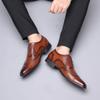 HINDOLA Men's Business Shoes Classic Black Patent Fashion Wedding Suit Shoes Leather Modern Formal Oxfords Lace Up Shoes for Men view 3