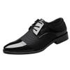 HINDOLA Men's Business Shoes Classic Black Patent Fashion Wedding Suit Shoes Leather Modern Formal Oxfords Lace Up Shoes for Men view 1