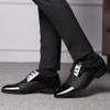 HINDOLA Men's Business Shoes Classic Black Patent Fashion Wedding Suit Shoes Leather Modern Formal Oxfords Lace Up Shoes for Men view 2
