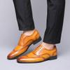 HINDOLA Men's Business Shoes Classic Black Patent Fashion Wedding Suit Shoes Leather Modern Formal Oxfords Lace Up Shoes for Men view 2