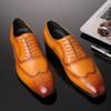 HINDOLA Men's Business Shoes Classic Black Patent Fashion Wedding Suit Shoes Leather Modern Formal Oxfords Lace Up Shoes for Men view 4