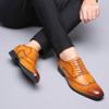 HINDOLA Men's Business Shoes Classic Black Patent Fashion Wedding Suit Shoes Leather Modern Formal Oxfords Lace Up Shoes for Men view 3