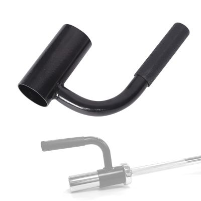 DYK&NX L-Handle Olympic Barbell Bars Rubber Grip, Single Arm Landmine T-Bar Row for Back and Leg Squat Exercises,Heavy Duty Steel for Home Fitness