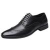HINDOLA Men's Business Shoes Classic Black Patent Fashion Wedding Suit Shoes Leather Modern Formal Oxfords Lace Up Shoes for Men view 1