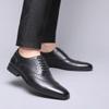HINDOLA Men's Business Shoes Classic Black Patent Fashion Wedding Suit Shoes Leather Modern Formal Oxfords Lace Up Shoes for Men view 3