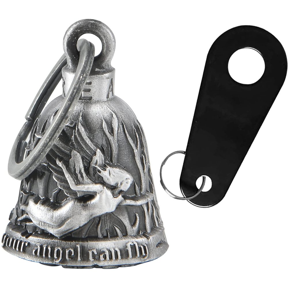 Dream Apparel Motorcycle Bell Guardian Angel Drive Away Gremlin, Biker Bell for Men Women Rider Riding with Hanger, Good Luck Gift Accessories