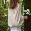 Wedding Knitted Shawl Knit Wedding Wrap Bridal Cape Bridal Sweater Mohair Bridal Scarves Poncho Ivory White Shrug Shoulder Cover up Stole (White) view 2