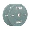 NEXO 10LB Rubber Bumper Plate Pair - Premium Matte Gray Finish 2x 10LB Cross Training Weight Plates view 1