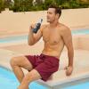 BRISIRA Mens Swim Trunks Swim Shorts Quick Dry 5 inch Inseam Beach Shorts with Compression Liner and Zipper Pocket WineRed view 2