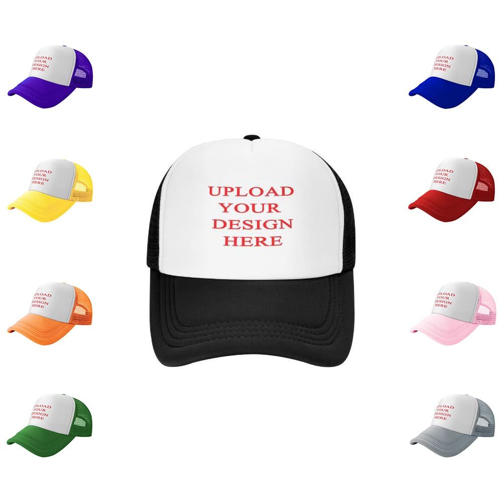 Custom Hats for Men Add Your Own Design/Photos/Text Custom Caps for Men Personalized Ball Caps Custom Trucker Hat Black
