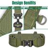 Tactical Battle Belt Set, Slim Airsoft Molle Belt, Shooting Hunting Game Belts with Metal Quick-Release Buckle, Tactical Molle Pouch Included, CP Camouflage view 3