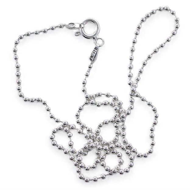 16 Inch 1.8mm .925 Sterling Silver Ball Chain Necklace