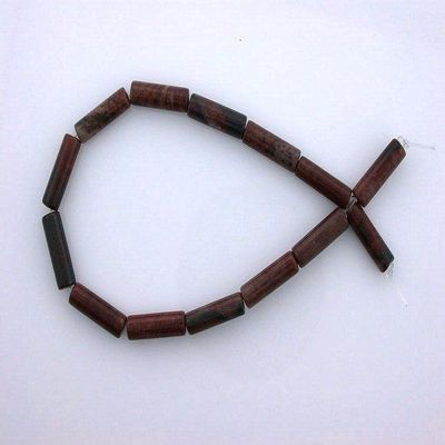 13mm x 4mm Cylinder Sun Rock Jasper Gem Stone Gemstone Beads 7 Inch Strand