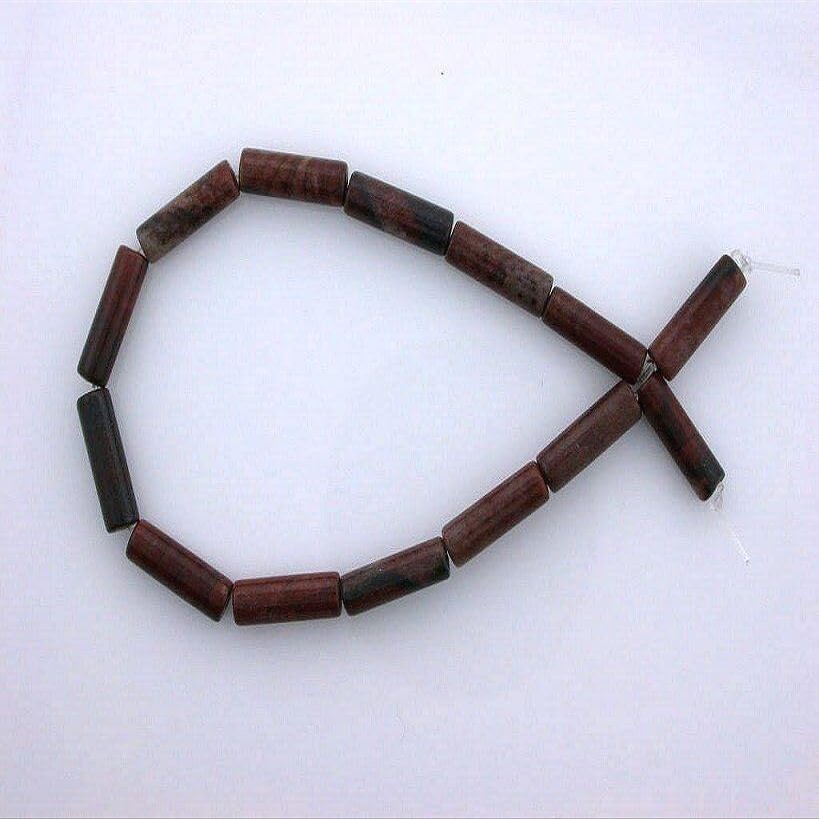 13mm x 4mm Cylinder Sun Rock Jasper Gem Stone Gemstone Beads 7 Inch Strand