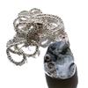 1 7/10" Crystal Quartz Druzey Druze Agate Cabochon Pendant 24" Chain EBS4212 view 1