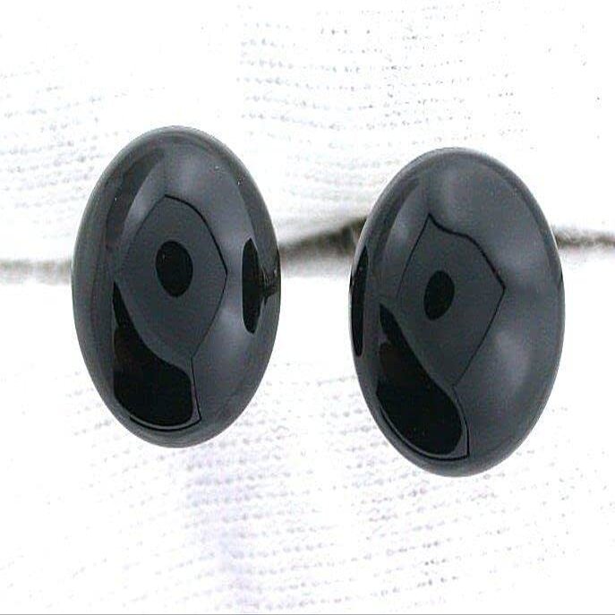 12mm Round Natural Black Onyx Cabochon Cab Gemstone Gem Cufflink Cuff Link CL13