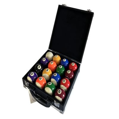 Aluminum Pool Ball case and a Set of Pool Ball